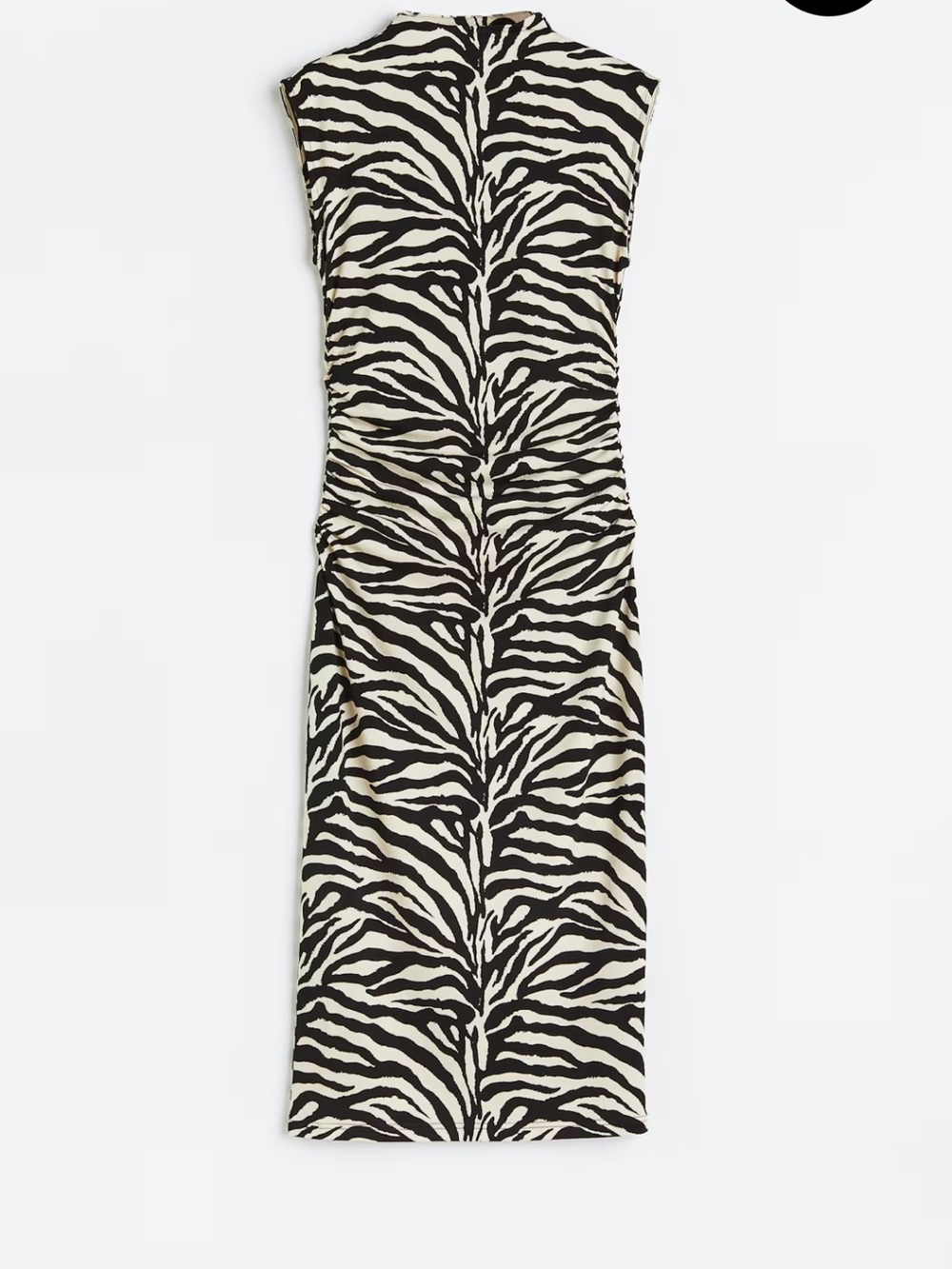 H&M Sleeveless Zebra Print Midi Dress - Black & Cream